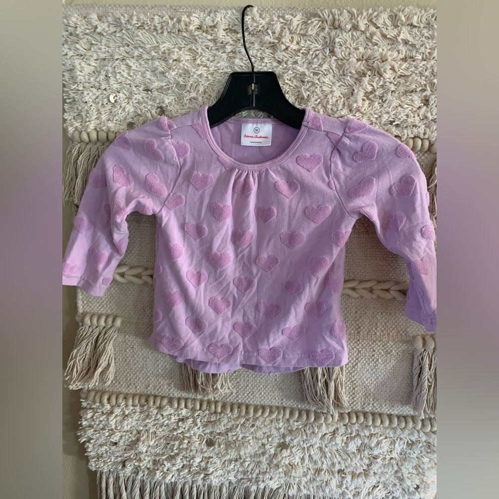 VINTAGE Hanna Ansersson Light Purple fuzzy heart shirt